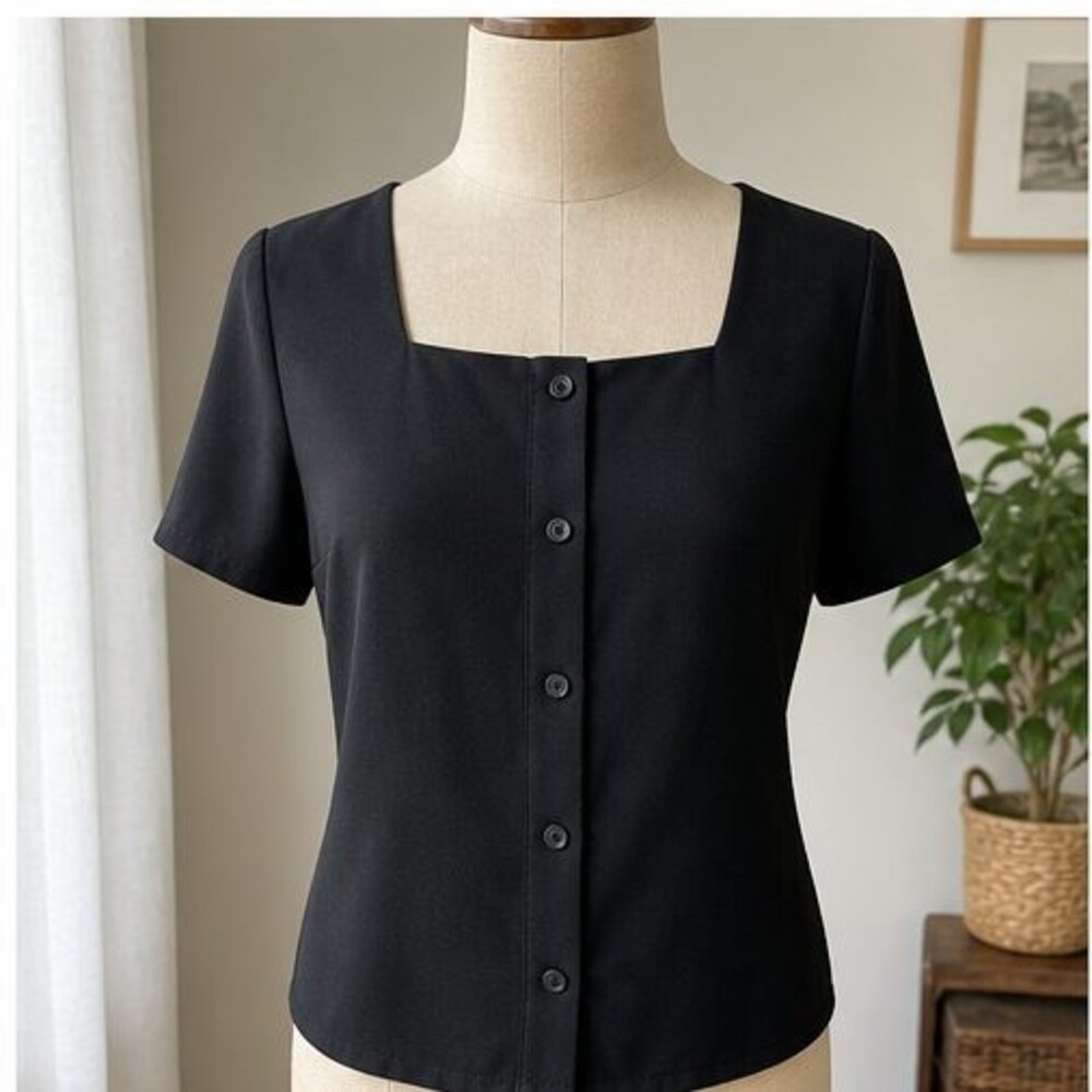 Black Puff Sleeve Top